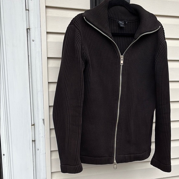 FLIPPA K Men's Black Full-Zip Ribbed Sweater-XL - Picture 4 of 8